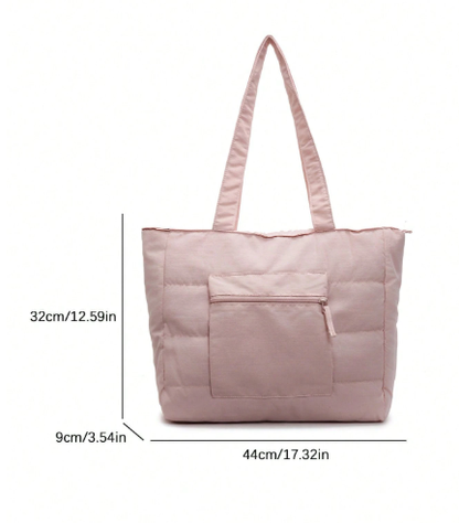 ❹❽🌻Bolso de tela acolchada de unicolor simple