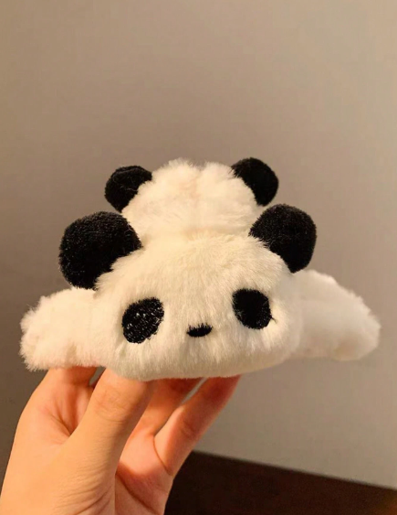 ❶❸🍁1 Pieza Pinza para el pelo de felpa con diseño de Panda