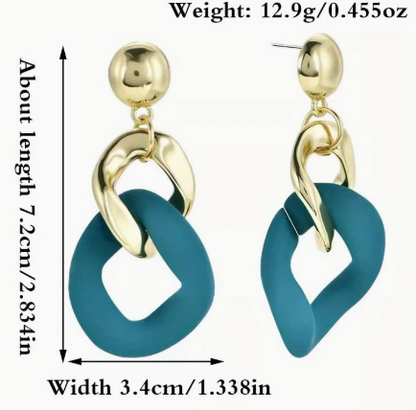 T❹❺🦋1 Par de Pendientes de Acero Acrylico Elegantes Geométricos