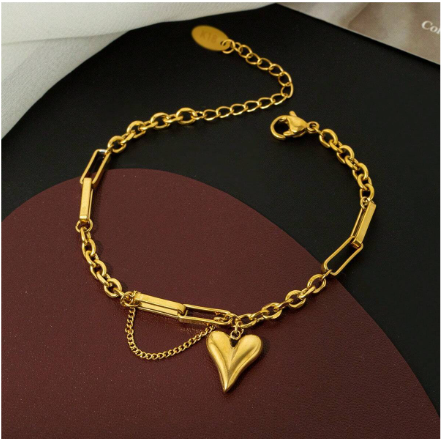 ❶⓿🧡❽❣️Pulsera Con Colgante Con Forma De Corazón De Durazno