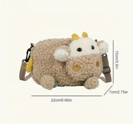 T❺❺🍄1 pieza, Bolso De Peluche De Gran Capacidad Con Diseño De Dibujos Animados