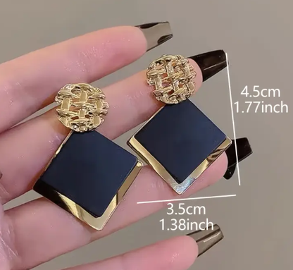 T❹❻🌹1 Par de Pendientes Geométricos de Caída Elegantes