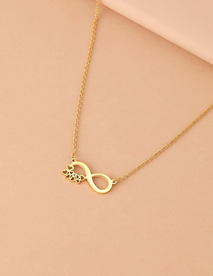 ❽❣️Collares de acero inoxidable, productos populares con símbolo de infinito y colgantes románticos de corazón completo con cadena para mujeres como regalos de joyería