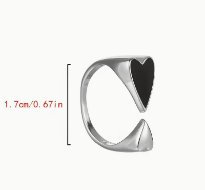T❹❻🌹Un anillo abierto para mujer con un diseño de corazón sencillo, elegante