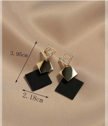 ❶❻💥1 Par De Pendientes Con Forma De Diamante De Alta Gama