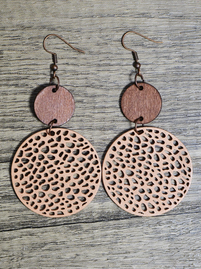 🌹1 par Pendientes largos moda de madera con abertura para mujeres para decoración diaria