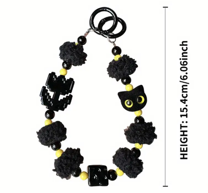 T❸❷🍁1 pieza de lindo gato con cuentas de teléfono, encanto de gatito de acrílico