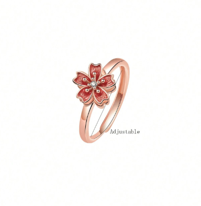 ❶❽🌟1 pieza Anillo con diseño de flor degradada rotatorio de moda, accesorio elegante para mujer