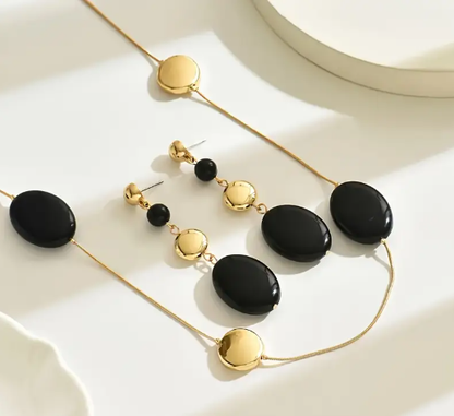 T❹❸🍀Juego de Joyería Elegante para Mujeres - Bañado en Oro de 14K