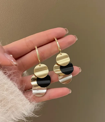 ❹❻🌹1 Par de Pendientes con Borlas y Diseño Geométrico Exagerado para Chicas