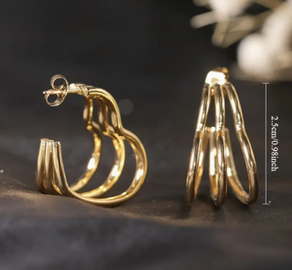 T❺❶🌻Arete de Acero Inoxidable Hipoalergénico para Mujer