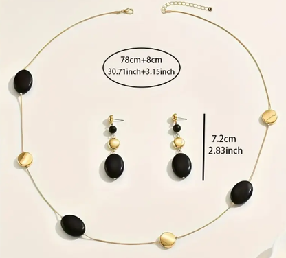 T❹❸🍀Juego de Joyería Elegante para Mujeres - Bañado en Oro de 14K