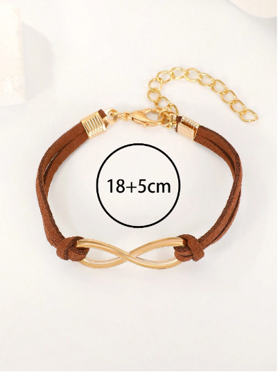 ❶❺🍄1 Pulsera Sencilla Y Moderna Con Símbolo Infinito Y Cuentas / Pulsera De Cuerda