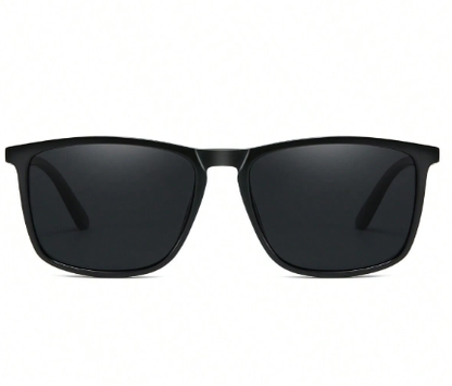 ❷❹⭐1 par de gafas de sol polarizadas de diseño negro cuadrado, de estilo vintage moderno, unisex