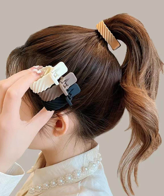 ❶❷🩷4 piezas Garras de cabello con textura de moda para mujer para uso diario casual